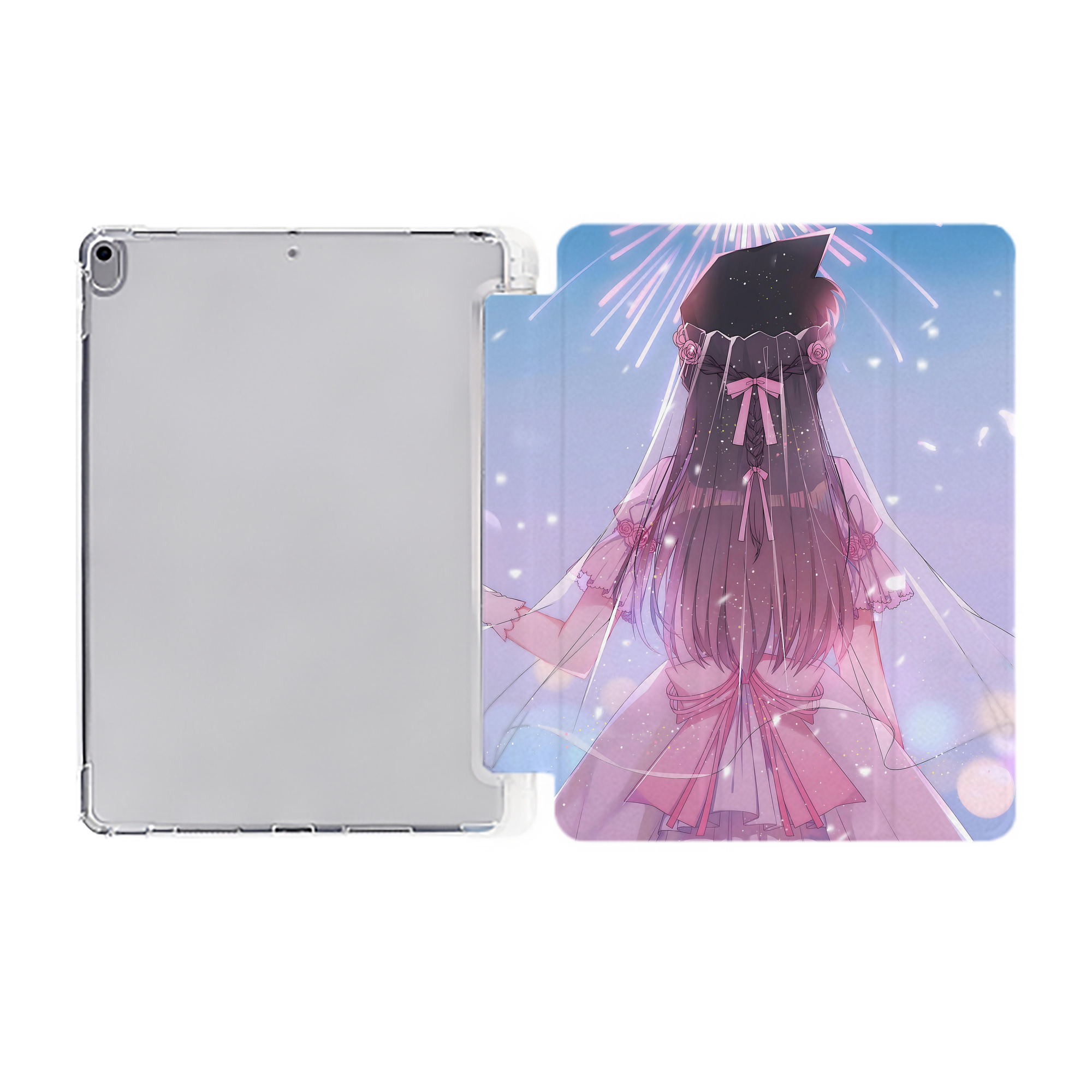 （画像用） 名探偵コナン Detective Conan IPad ケース ペン収納付き 三つ折りスタンド PUレザー×シリコン 対応機種9.5/10.5/10.9インチ